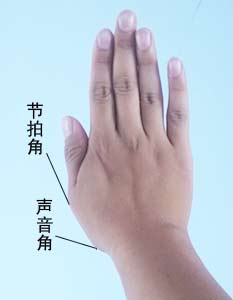 拇指上的节拍角和声音角位置